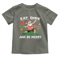 Funny Christmas Pickleball Toddler T Shirt Eat Dink And Be Merry Xmas Santa - Wonder Print Shop