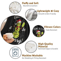Funny Christmas Pickleball Throw Blanket Eat Dink And Be Merry Snowman - Wonder Print Shop
