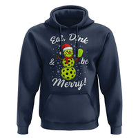 Funny Christmas Pickleball Hoodie Eat Dink And Be Merry Snowman - Wonder Print Shop
