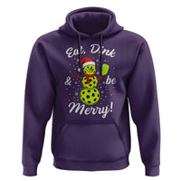 Funny Christmas Pickleball Hoodie Eat Dink And Be Merry Snowman - Wonder Print Shop