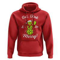 Funny Christmas Pickleball Hoodie Eat Dink And Be Merry Snowman - Wonder Print Shop