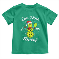 Funny Christmas Pickleball Toddler T Shirt Eat Dink And Be Merry Snowman - Wonder Print Shop