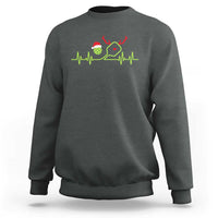 Funny Christmas Pickleball Heartbeat Santa Hat Sweatshirt - Wonder Print Shop