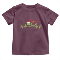 Funny Christmas Pickleball Heartbeat Santa Hat Toddler T Shirt - Wonder Print Shop