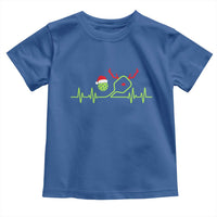 Funny Christmas Pickleball Heartbeat Santa Hat Toddler T Shirt - Wonder Print Shop
