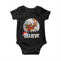 Funny Bigfoot Christmas Baby Onesie Believe Santa Sasquatch Xmas Reindeer Sleigh - Wonder Print Shop