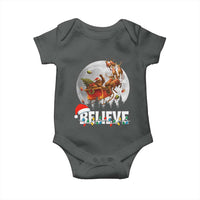 Funny Bigfoot Christmas Baby Onesie Believe Santa Sasquatch Xmas Reindeer Sleigh - Wonder Print Shop