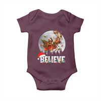 Funny Bigfoot Christmas Baby Onesie Believe Santa Sasquatch Xmas Reindeer Sleigh - Wonder Print Shop