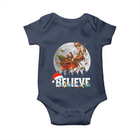 Funny Bigfoot Christmas Baby Onesie Believe Santa Sasquatch Xmas Reindeer Sleigh - Wonder Print Shop