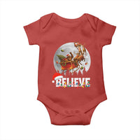 Funny Bigfoot Christmas Baby Onesie Believe Santa Sasquatch Xmas Reindeer Sleigh - Wonder Print Shop