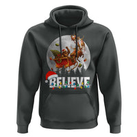 Funny Bigfoot Christmas Hoodie Believe Santa Sasquatch Xmas Reindeer Sleigh - Wonder Print Shop