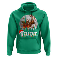 Funny Bigfoot Christmas Hoodie Believe Santa Sasquatch Xmas Reindeer Sleigh - Wonder Print Shop