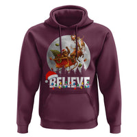 Funny Bigfoot Christmas Hoodie Believe Santa Sasquatch Xmas Reindeer Sleigh - Wonder Print Shop