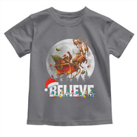 Funny Bigfoot Christmas Toddler T Shirt Believe Santa Sasquatch Xmas Reindeer Sleigh - Wonder Print Shop