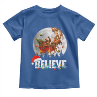 Funny Bigfoot Christmas Toddler T Shirt Believe Santa Sasquatch Xmas Reindeer Sleigh - Wonder Print Shop
