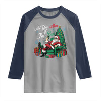 Funny Santa Ask Your Mom If I Am Real Raglan Shirt Funny Dirty Xmas Inappropriate Adult Humor - Wonder Print Shop