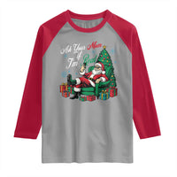 Funny Santa Ask Your Mom If I Am Real Raglan Shirt Funny Dirty Xmas Inappropriate Adult Humor - Wonder Print Shop