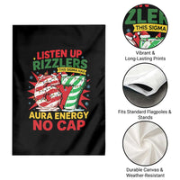 Funny Christmas 67 Meme Garden Flag Listen Up Rizzlers This Sigma Has 67 Aura Energy No Cap - Wonder Print Shop
