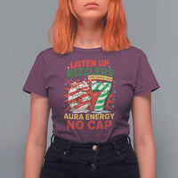 Funny Christmas 67 Meme T Shirt For Women Listen Up Rizzlers This Sigma Has 67 Aura Energy No Cap - Wonder Print Shop