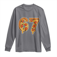 Funny 67 Pizza Lover Long Sleeve Shirt Six Seven Gen Alpha Slang - Wonder Print Shop