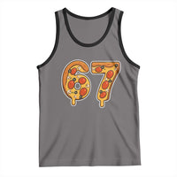 Funny 67 Pizza Lover Tank Top Six Seven Gen Alpha Slang - Wonder Print Shop
