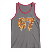 Funny 67 Pizza Lover Tank Top Six Seven Gen Alpha Slang - Wonder Print Shop