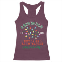 Funny Christmas Griswold Exterior Illumination Racerback Tank Top Ask For Sparky Xmas Movie - Wonder Print Shop