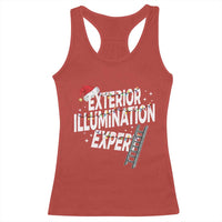 Funny Christmas Exterior Illumination Expert Racerback Tank Top Xmas Lights Decorator - Wonder Print Shop