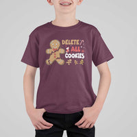 Funny Christmas Delete All Cookies T Shirt For Kid Xmas Gingerbread - Wonder Print Shop