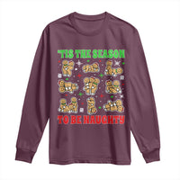 Funny Xmas Tis The Season To Be Naughty Long Sleeve Shirt Xmas Adult Humor Gingerbread - Wonder Print Shop