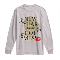 Funny New Year Same Hot Mess Long Sleeve Shirt New Year's Eve Resolutions Red Lips