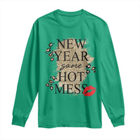 Funny New Year Same Hot Mess Long Sleeve Shirt New Year's Eve Resolutions Red Lips