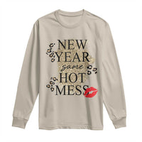 Funny New Year Same Hot Mess Long Sleeve Shirt New Year's Eve Resolutions Red Lips