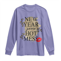 Funny New Year Same Hot Mess Long Sleeve Shirt New Year's Eve Resolutions Red Lips