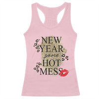 Funny New Year Same Hot Mess Racerback Tank Top New Year's Eve Resolutions Red Lips