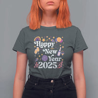 Happy New Year 2025 T Shirt For Women Cute New Year's Eve Party - Wonder Print Shop