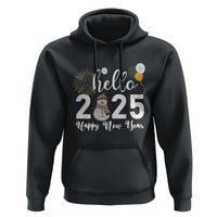 Hello 2025 Happy New Year Hoodie Snowman Firework New Year's Eve