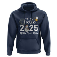 Hello 2025 Happy New Year Hoodie Snowman Firework New Year's Eve