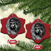 Funny Yule Black Cat Mistletoe Jolakotturinn Christmas Ornament - Wonder Print Shop