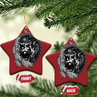 Funny Yule Black Cat Mistletoe Jolakotturinn Christmas Ornament - Wonder Print Shop