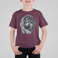 Funny Yule Black Cat Mistletoe Jolakotturinn T Shirt For Kid - Wonder Print Shop