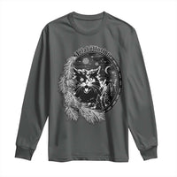 Funny Yule Black Cat Mistletoe Jolakotturinn Long Sleeve Shirt