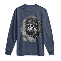 Funny Yule Black Cat Mistletoe Jolakotturinn Long Sleeve Shirt