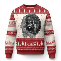Funny Yule Black Cat Mistletoe Jolakotturinn Ugly Christmas Sweater - Wonder Print Shop