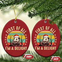 Funny First Of All I'm A Delight Christmas Ornament Angry Opossum Possum Xmas - Wonder Print Shop