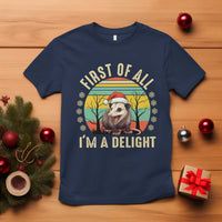 Funny First Of All I'm A Delight T Shirt Angry Opossum Possum Christmas - Wonder Print Shop