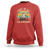 Funny First Of All I'm A Delight Sweatshirt Angry Opossum Possum Christmas - Wonder Print Shop