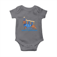 Funny Happy Hanukkah Dachshund Wiener Dog Menorah Baby Onesie