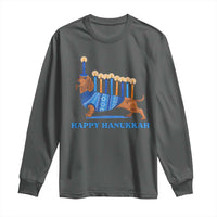 Funny Happy Hanukkah Dachshund Wiener Dog Menorah Long Sleeve Shirt