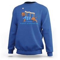 Funny Happy Hanukkah Dachshund Wiener Dog Menorah Sweatshirt - Wonder Print Shop